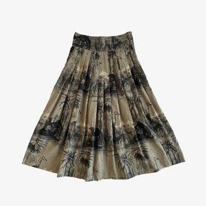 BYBLOS Vintage Beige Animal Print Midi Skirt